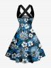 Hibiscus Flower Tropical Leaf Print Matching Hawaii Beach Outfit For Couples -  