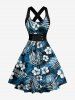 Hibiscus Flower Tropical Leaf Print Matching Hawaii Beach Outfit For Couples -  