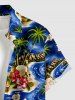 Seascape Coconut Tree Hibiscus Flowers Print Matching Hawaii Beach Outfit For Couples -  