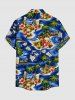 Seascape Coconut Tree Hibiscus Flowers Print Matching Hawaii Beach Outfit For Couples -  