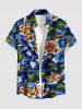 Seascape Coconut Tree Hibiscus Flowers Print Matching Hawaii Beach Outfit For Couples -  