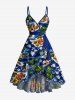 Seascape Coconut Tree Hibiscus Flowers Print Matching Hawaii Beach Outfit For Couples -  