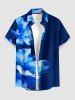 Tenue de plage hawaïenne assortie à motif fleurs pour couple - Cadetblue 