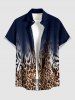 African Printed Matching Couple Outfit Leopard Ombre Hawaiian Set -  