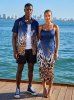 African Printed Matching Couple Outfit Leopard Ombre Hawaiian Set -  