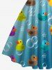 Robe trapèze Duck Bubble à imprimé ombré hawaïen, encolure halter et lanières croisées - Bleu clair XS