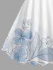 Robe trapèze à imprimé fleurs et feuilles hawaïen - Bleu clair XS