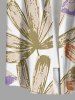 Chemise hawaïenne à imprimé feuilles tropicales avec boutons et poche pour homme - violet lavande M