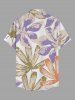 Chemise hawaïenne à imprimé feuilles tropicales avec boutons et poche pour homme - violet lavande M