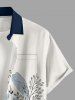 Chemise hawaïenne pour homme, imprimé fleurs, feuilles et branches, à boutons et poche - Bleu profond M