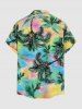 Chemise hawaïenne pour homme à motif cocotier, imprimé ombré coloré, avec boutons et poche -  M