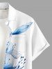 Chemise hawaïenne pour homme à imprimé fleurs, boutons et poche - Blanc M