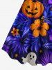 Robe débardeur à imprimé citrouilles et fantômes d'Halloween, feuilles tropicales et fleurs (bretelles réglables) - Concorde 4X