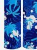 Pantalon tuyau de poêle hawaïen à imprimé cocotier, feuilles tropicales et éclaboussures de peinture - Bleu XS