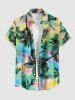 Matching Hawaii Shirt and Romper Beach Outfit Coconut Tree Colorful Ombre Print for Couples -  