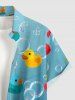 Tenue de plage hawaïenne assortie pour couple à imprimé dégradé Duck Bubble - Bleu clair 