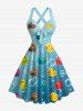 Tenue de plage hawaïenne assortie pour couple à imprimé dégradé Duck Bubble - Bleu clair 