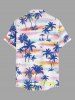 Tenue de plage hawaïenne assortie pour couple avec imprimé cocotier et ciel coloré - Violet clair 