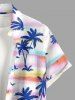 Tenue de plage hawaïenne assortie pour couple avec imprimé cocotier et ciel coloré - Violet clair 