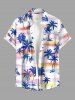Tenue de plage hawaïenne assortie pour couple avec imprimé cocotier et ciel coloré - Violet clair 
