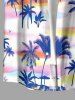 Tenue de plage hawaïenne assortie pour couple avec imprimé cocotier et ciel coloré - Violet clair 