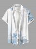Tenue de plage hawaïenne assortie à imprimé fleurs et feuilles pour couples - Bleu clair 