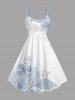 Tenue de plage hawaïenne assortie à imprimé fleurs et feuilles pour couples - Bleu clair 