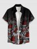 Tenue assortie pour couples à imprimé ombré de crânes et pièces de machine pour Halloween - Noir 