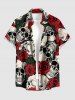 Halloween Skulls Rose Flower Print Matching Outfit For Couples -  
