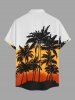 Chemise hawaïenne à motif cocotier, à boutons et poche, pour homme - Orange S