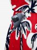 Combinaison hawaïenne à imprimé cocotier, taille cintrée - Rouge XS