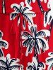 Combinaison hawaïenne à imprimé cocotier, taille cintrée - Rouge XS
