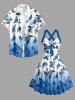 Robe débardeur hawaïenne à imprimé ombré papillon, bretelles croisées et nœud - Bleu Ciel XS