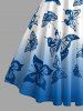 Robe débardeur hawaïenne à imprimé ombré papillon, bretelles croisées et nœud - Bleu Ciel XS