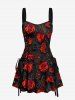 3D Rose Flower Print Matching Outfit For Couples -  