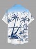 Coconut Tree Seascape Sailboat Ombre Print Matching Hawaii Beach Outfit For Couples -  