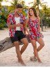 Matching Hawaii Shirt and Romper Beach Outfit Coconut Tree Print for Couples -  
