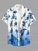 Tenue coordonnée de plage hawaïenne à imprimé dégradé papillon pour couple - Bleu Ciel 