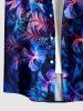 Flowers Tropical Leaf Glitter 3D Print Buttons Pocket Hawaii Shirt For Men -  