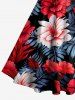 Robe hawaïenne à imprimé floral et feuilles tropicales à nouer à la nuque - Rouge XS