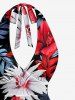 Robe hawaïenne à imprimé floral et feuilles tropicales à nouer à la nuque - Rouge XS