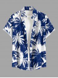 Chemise hawaïenne pour homme à imprimé cocotier et poche boutonnée - Cadetblue M