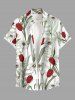 Tulip Flower Leaf Branch Print Matching Hawaii Beach Outfit For Couples -  