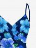 Hibiscus Flower Leaf Print Hawaii Convertible Beach Cover Up -  