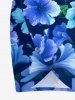 Hibiscus Flower Leaf Print Hawaii Convertible Beach Cover Up -  