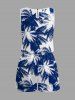 Combinaison short à imprimé cocotier, style Hawaï, avec cordon et poches - Cadetblue XXS