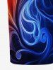 Robe hawaïenne à imprimé volutes dégradées et flammes de feu - Bleu profond 1X