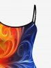 Robe hawaïenne à imprimé volutes dégradées et flammes de feu - Bleu profond 1X