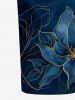 Flower Leaf Print Hawaii Fitted Dress -  