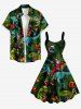Christmas Santa Claus Dinosaur Gift Candy Print Tank Dress(Adjustable Shoulder Strap) -  